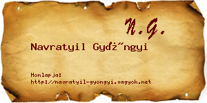 Navratyil Gyöngyi névjegykártya